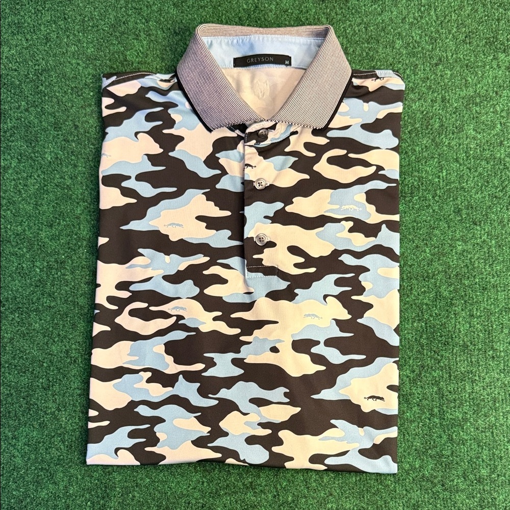 *RARE* Greyson Polo from Michael Jordan's The Grove XXIII (Camo mix/ Size M) - Picture 5 of 8